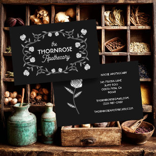 Apothecary Herbalist Gothic Rose Frame Floral Business Card