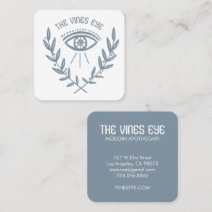 Apothecary Herbalist Mystical Eye and Herbs Reiki Square Business Card