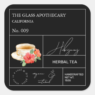 Apothecary Hibiscus Herbal Tea Label