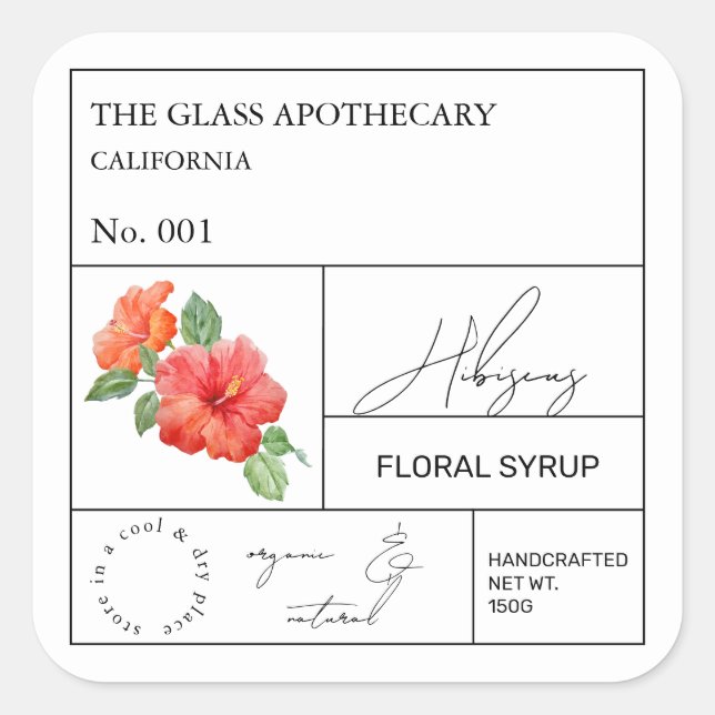 Apothecary Hibiscus Label (Front)