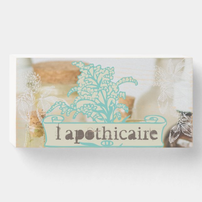 Apothecary l’apothicaire Wooden Sign (Front Horizontal)