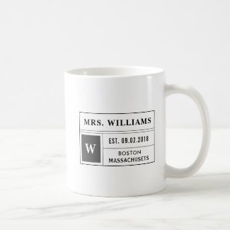 Apothecary Label Style Mr. and Mrs. Mug