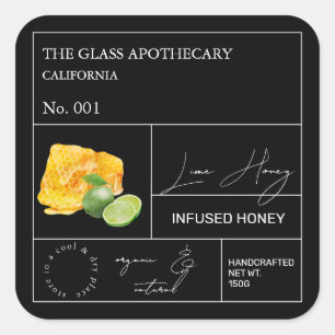 Apothecary Lime Infused Honey Label