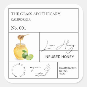 Apothecary Lime Infused Honey Label