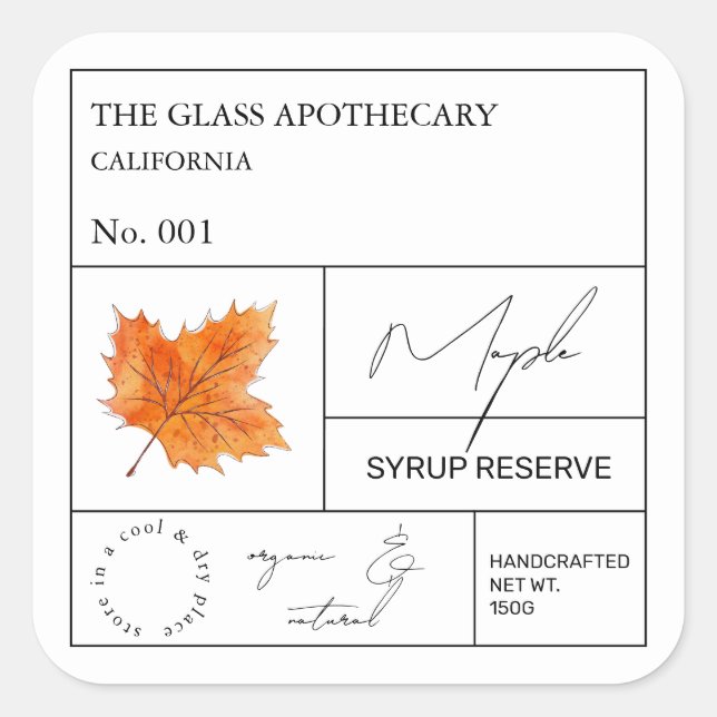 Apothecary Maple Syrup Label (Front)