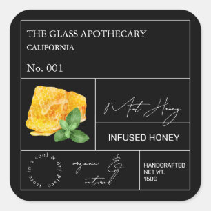 Apothecary Mint Infused Honey Label