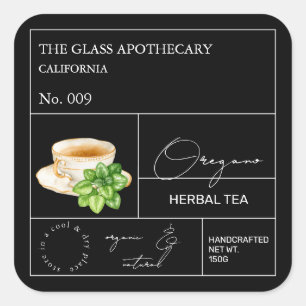 Apothecary Oregano Herbal Tea Label