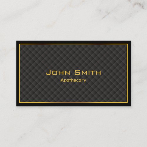 Gold Frame Diamond Grids Apothecary Business Card