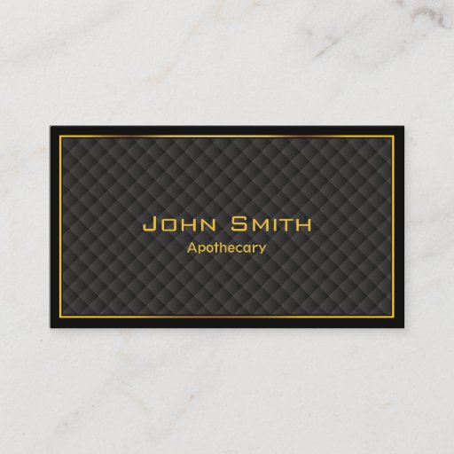 Customizable Gold Frame Diamond Grids Apothecary Business Card