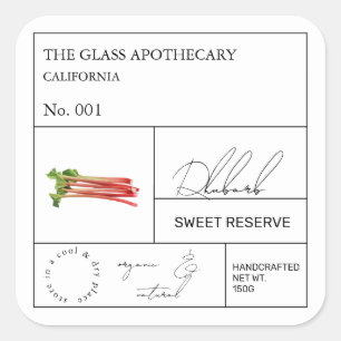 Apothecary Rhubarb Label