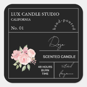 Apothecary Rose Scented Candle Label