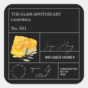 Apothecary Sage Infused Honey Label