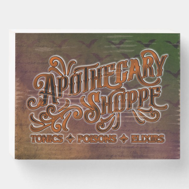 Apothecary Shoppe Halloween Gothic Sign (Front Horizontal)