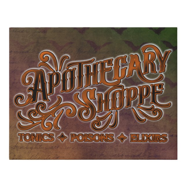 Apothecary Shoppe Halloween Gothic Sign (Front)