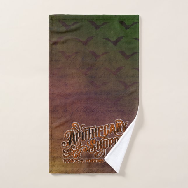 Apothecary Shoppe Halloween Gothic Sign Hand Towel (Hand Towel)