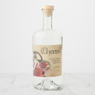 Apothecary Steampunk Vintage Moonshine or Vino Liquor Bottle Label