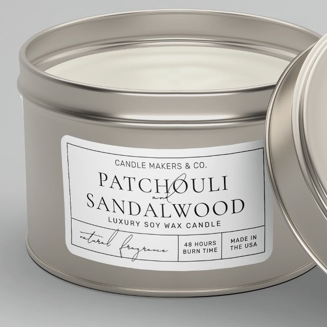 Apothecary Style Modern Rectangle Candle Tin Label (Small rectangle product label in minimalist apothecary style - great for jars or tins *verify size*)
