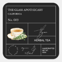Apothecary Thyme Herbal Tea Label