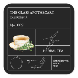 Apothecary Thyme Herbal Tea  Label