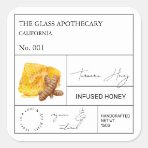 Apothecary Turmeric Infused Honey Label