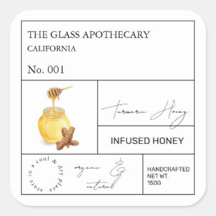 Apothecary Turmeric Infused Honey Label