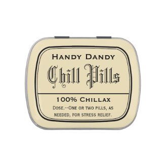 Apothecary Vintage Druggist Label Chill Pill Funny Jelly Belly Candy Tin