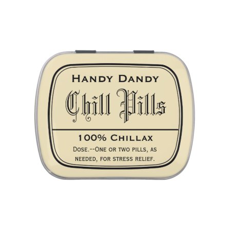 Apothecary Vintage Druggist Label Chill Pill Funny Jelly Belly Candy T