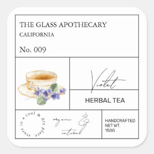 Apothecary Violet Herbal Tea Label