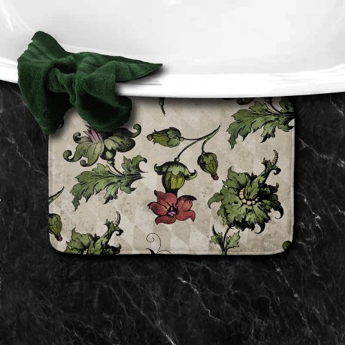 Apothecary Witch Plant  Steampunk Botanical Herbs Bath Mat