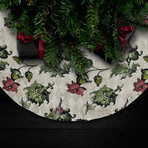 Apothecary Witch Plant  Steampunk Botanical Herbs Brushed Polyester Tree Skirt