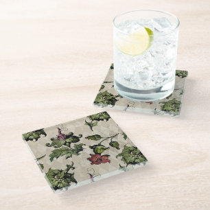 Apothecary Witch Plant Steampunk Botanical Herbs Glass Coaster