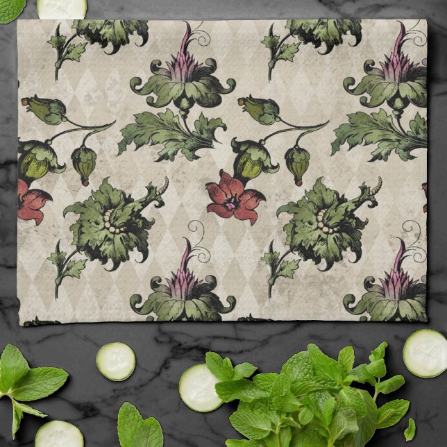 Apothecary Witch Plant | Steampunk Botanical Herbs Kitchen Towel (Creator Uploaded)
