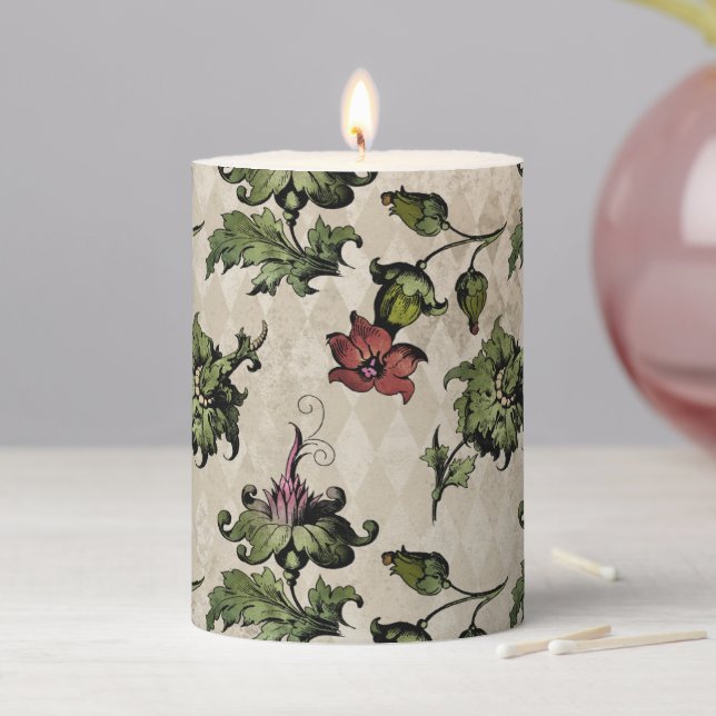 Apothecary Witch Plant | Steampunk Botanical Herbs Pillar Candle (In Situ)
