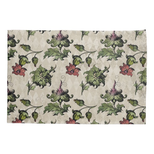 Apothecary Witch Plant | Steampunk Botanical Herbs Pillow Case (Back)