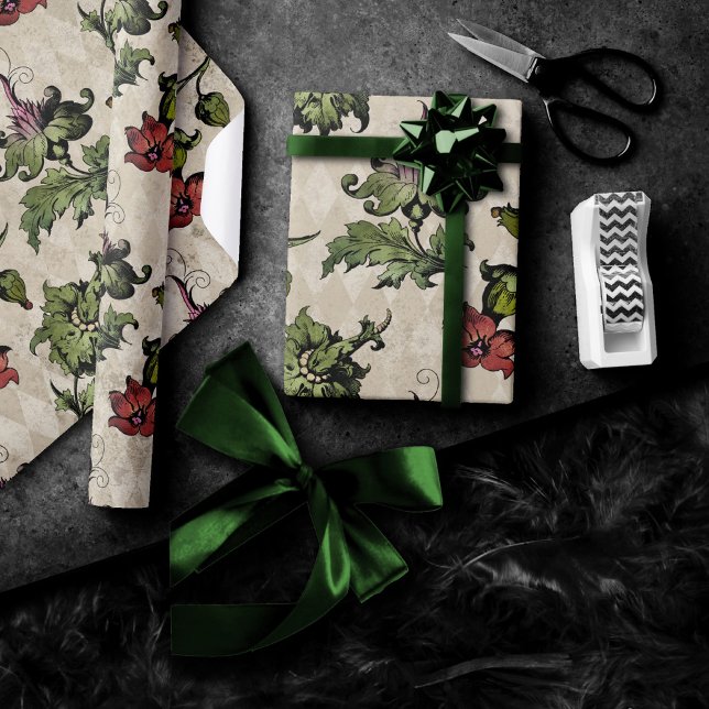 Apothecary Witch Plant | Steampunk Botanical Herbs Wrapping Paper (Creator Uploaded)