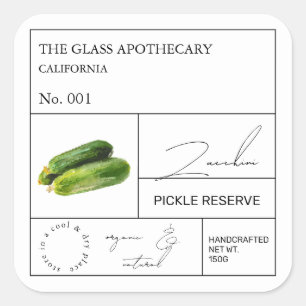 Apothecary Zucchini Label