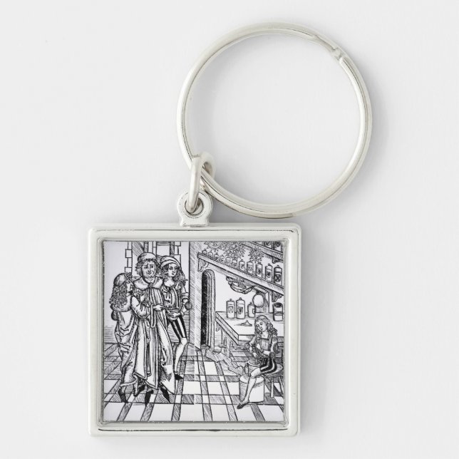 Apothecary's shop, from 'Das Buch der Cirugia' pub Keychain (Front)