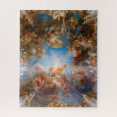 Symbol of Louis XIV the Sun King - Blue Background Jigsaw Puzzle