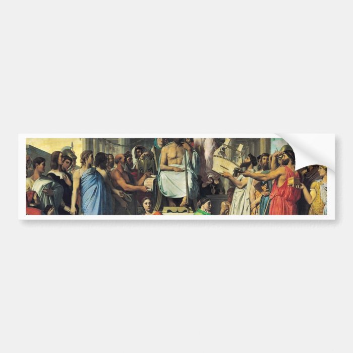 Apotheosis Of Homer By Ingres Jean Auguste Dominiq Bumper Sticker