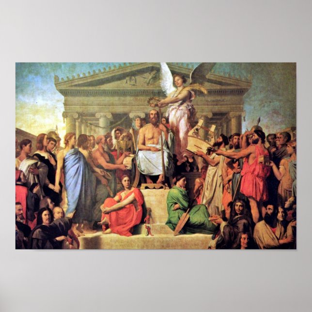 Apotheosis Of Homer By Ingres Jean Auguste Dominiq Poster (Front)