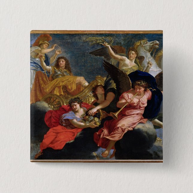 Apotheosis of King Louis XIV of France Pinback Button (Front)