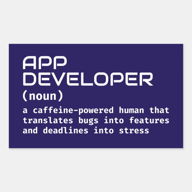 App Developer Humor Definition Rectangular Sticker (Front)