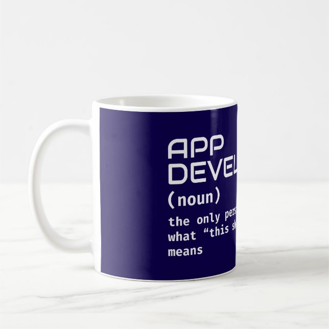 App Developer Job Definition – Funny Mug (Left)