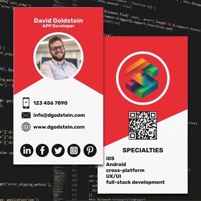 App Developer - Red Business Card (Creator Uploaded)