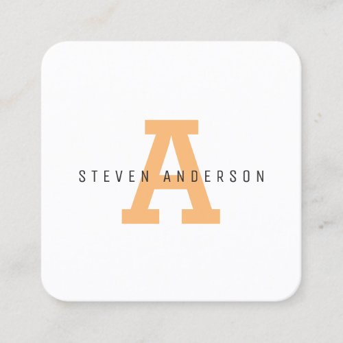 App icon shape with back monogram square business card