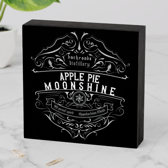 Appalachia Moonshine Label Wooden Box Sign (In Situ Horizontal)