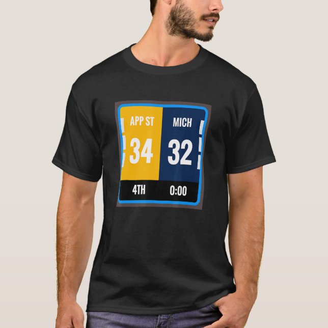 Appalachian Fan Scoreboard Football Michigan T-Shirt (Front)