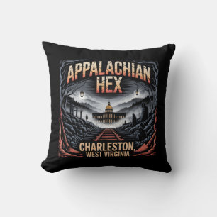 Appalachian Hex Charleston West Virginia Halloween Throw Pillow
