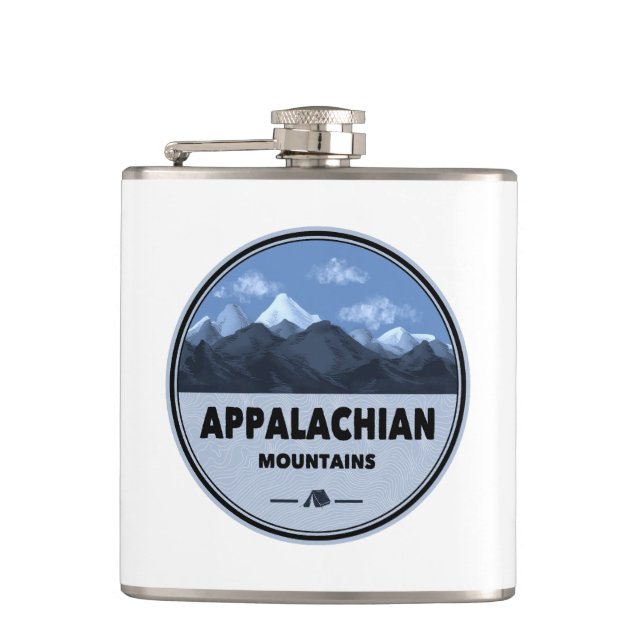 Appalachian Mountains Camping Flask (Front)