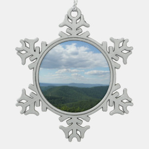 Appalachian Mountains I Shenandoah Snowflake Pewter Christmas Ornament